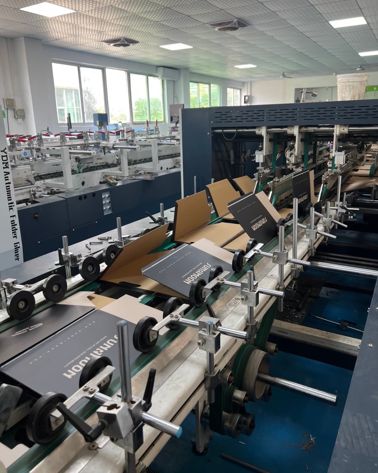 Corrugated packaging production area inside the factory
