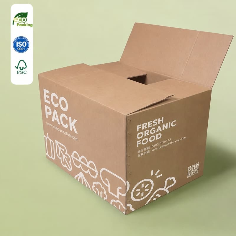 Corrugated shipping packaging example for food applications